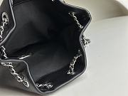 Fortok Chanel Vintage Leather Chain Backpack Black P988801 17x29cm  - 5