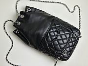 Fortok Chanel Vintage Leather Chain Backpack Black P988801 17x29cm  - 3