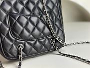 Fortok Chanel Vintage Leather Chain Backpack Black P988801 17x29cm  - 2