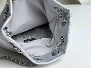 Fortok Chanel Vintage Leather Chain Backpack Silver P988801 17x29cm - 5