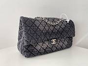 Fortok Chanel Denim Quilted Denimpression Flap Grey Black 20x36.5x11.5cm - 6