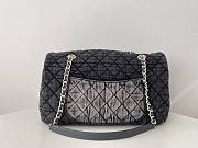 Fortok Chanel Denim Quilted Denimpression Flap Grey Black 20x36.5x11.5cm - 2