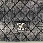 Fortok Chanel Denim Quilted Denimpression Flap Grey Black 20x36.5x11.5cm - 3