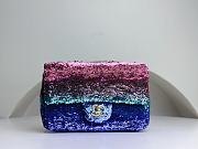Fortok Chanel Gradient Sequins & Gold Metallic Colorful Flap Bag 20cm - 1