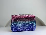 Fortok Chanel Gradient Sequins & Gold Metallic Colorful Flap Bag 20cm - 3