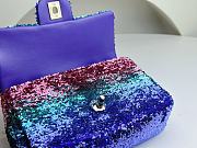 Fortok Chanel Gradient Sequins & Gold Metallic Colorful Flap Bag 20cm - 5