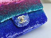 Fortok Chanel Gradient Sequins & Gold Metallic Colorful Flap Bag 20cm - 6