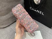 Fortok Chanel Quilted Mini Rectangular Flap Bag Pink Sequins 15x20x7cm - 5