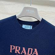 Fortok Prada Knitted Short Sleeve Top Dark Blue - 5