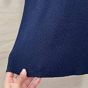 Fortok Prada Knitted Short Sleeve Top Dark Blue - 2