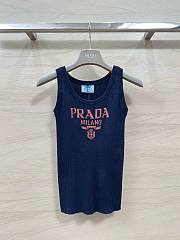 Fortok Prada Knitted Tank Top Dark Blue - 1