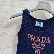 Fortok Prada Knitted Tank Top Dark Blue - 4
