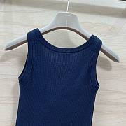 Fortok Prada Knitted Tank Top Dark Blue - 3