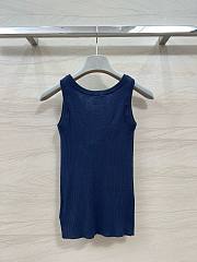 Fortok Prada Knitted Tank Top Dark Blue - 2