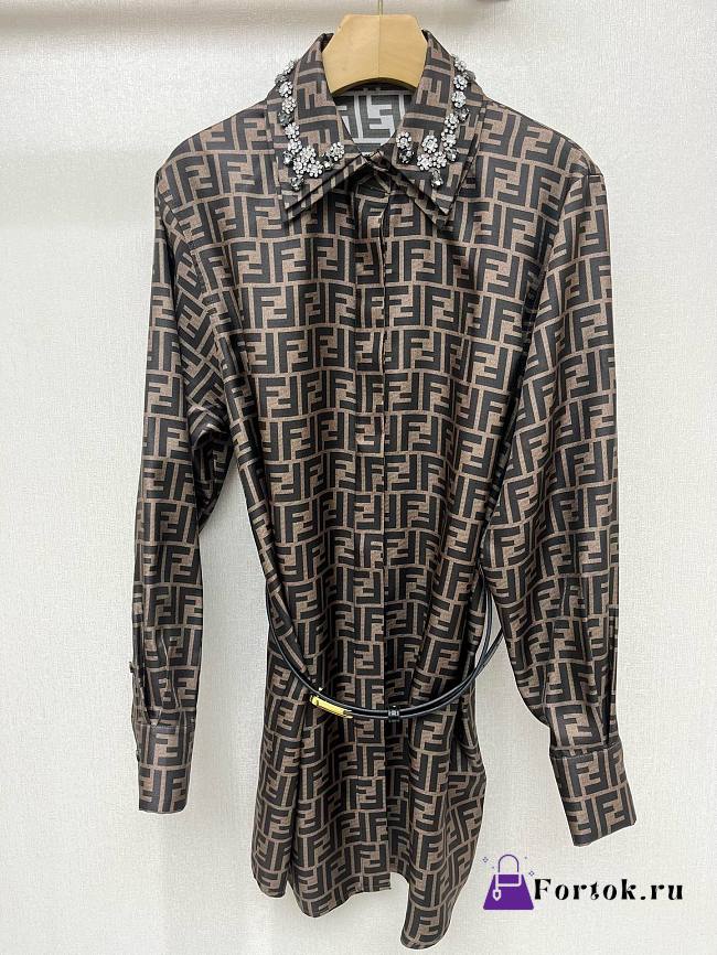 Fortok Fendi Silk Shirt Dress - 1