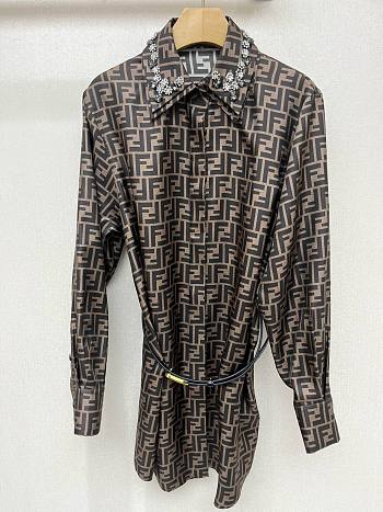 Fortok Fendi Silk Shirt Dress