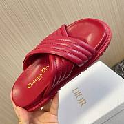 Fortok Dior Flat Sandals in Red  - 4