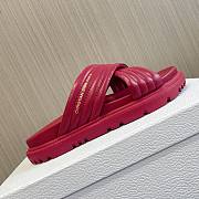 Fortok Dior Flat Sandals in Red  - 5