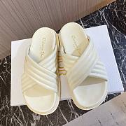 Fortok Dior Flat Sandals in White - 1
