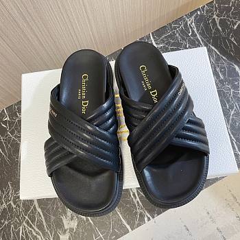 Fortok Dior Flat Sandals in Black