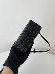 Fortok Saint Laurent Toy Mini Croc-effect Leather Tote Bag Black 712367 18x17x8cm - 5