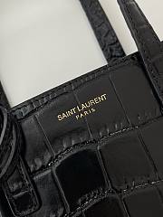 Fortok Saint Laurent Toy Mini Croc-effect Leather Tote Bag Black 712367 18x17x8cm - 4
