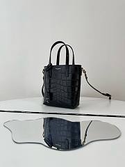 Fortok Saint Laurent Toy Mini Croc-effect Leather Tote Bag Black 712367 18x17x8cm - 3