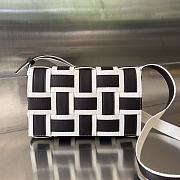 Fortok Bottega Veneta Cassette Intreccio Leather & Canvas Webbing Crossbody Bag Natural & Fondant - 1