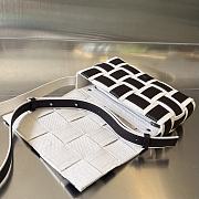 Fortok Bottega Veneta Cassette Intreccio Leather & Canvas Webbing Crossbody Bag Natural & Fondant - 4