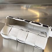 Fortok Bottega Veneta Cassette Intreccio Leather & Canvas Webbing Crossbody Bag Natural & Fondant - 3