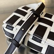 Fortok Bottega Veneta Cassette Intreccio Leather & Canvas Webbing Crossbody Bag Natural & Fondant - 6
