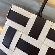 Fortok Bottega Veneta Large Intreccio Leather & Canvas Webbing Tote Bag Natural&Fondant - 4