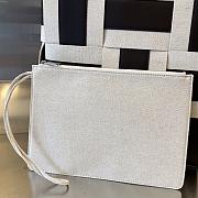Fortok Bottega Veneta Large Intreccio Leather & Canvas Webbing Tote Bag Natural&Fondant - 2