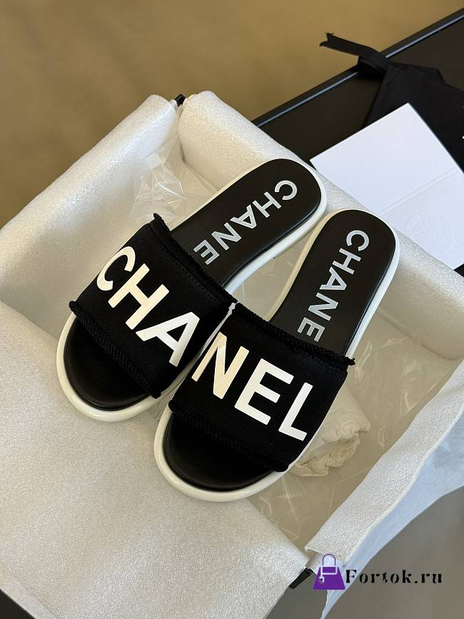 Fortok Chanel 24C Slippers Black - 1