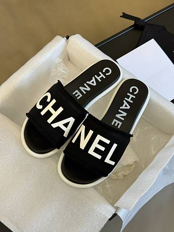 Fortok Chanel 24C Slippers Black