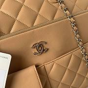 Fortok Chanel Calfskin Quilted Ultra Pocket Shopping Tote Beige 37x29x10cm - 6