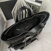Fortok Chanel Calfskin Quilted Ultra Pocket Shopping Tote Black 37x29x10cm - 2