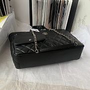 Fortok Chanel Calfskin Quilted Ultra Pocket Shopping Tote Black 37x29x10cm - 4