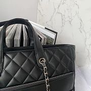 Fortok Chanel Calfskin Quilted Ultra Pocket Shopping Tote Black 37x29x10cm - 5