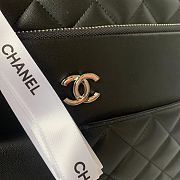 Fortok Chanel Calfskin Quilted Ultra Pocket Shopping Tote Black 37x29x10cm - 6