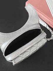 Fortok Chanel Silver Metallic Lambskin & Silver Metal Backpack 19x20x5.5cm - 5