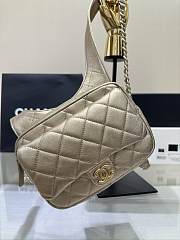 Fortok Chanel Gold Metallic Lambskin & Gold Metal Backpack 19x20x5.5cm - 6