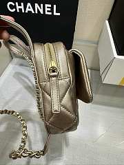 Fortok Chanel Gold Metallic Lambskin & Gold Metal Backpack 19x20x5.5cm - 5