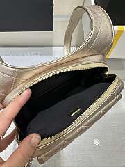Fortok Chanel Gold Metallic Lambskin & Gold Metal Backpack 19x20x5.5cm - 4