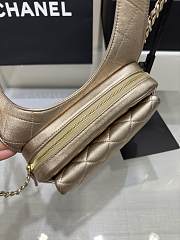 Fortok Chanel Gold Metallic Lambskin & Gold Metal Backpack 19x20x5.5cm - 2