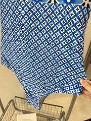 Fortok Louis Vuitton Monogram Flower Tile One-Piece Swimsuit Blue - 2
