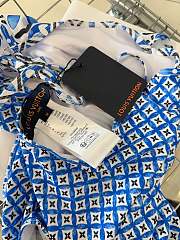 Fortok Louis Vuitton Monogram Flower Tile One-Piece Swimsuit Blue - 5