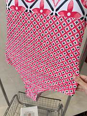 Fortok Louis Vuitton Monogram Flower Tile One-Piece Swimsuit Pink - 3