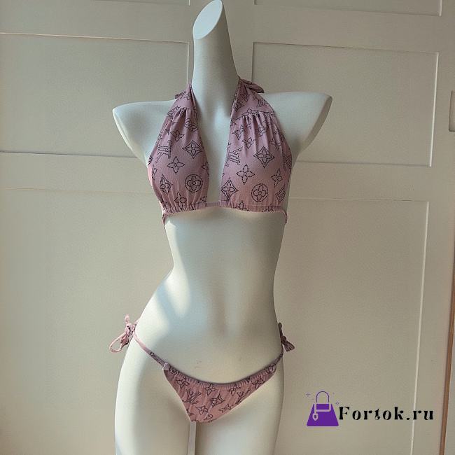 Fortok Louis Vuitton Presbyopia Split Swimsuit Pink - 1