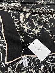 Fortok Dior Toile De Jouy Reverse Square Scarf Silk Twill Black 140x140cm - 5